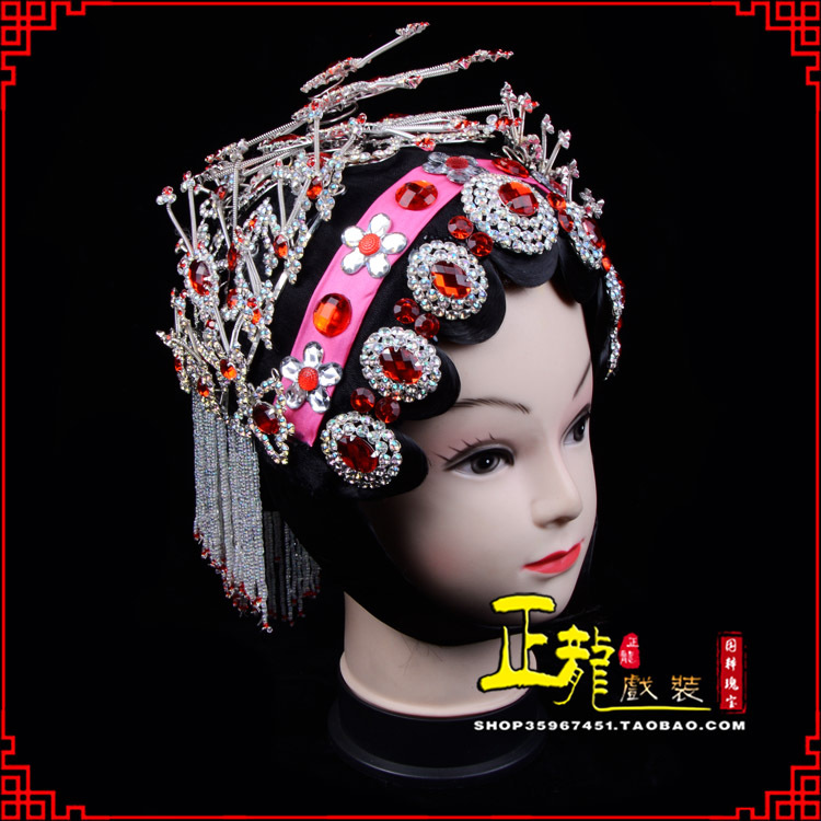上海戏曲头面木钻一体式整套头面小姐头套 木钻包头